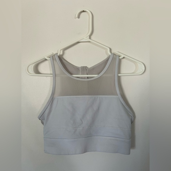 ZYIA Active Sports Bra Womens All Star One More Rep Mesh High Neck White Small - Picture 1 of 5